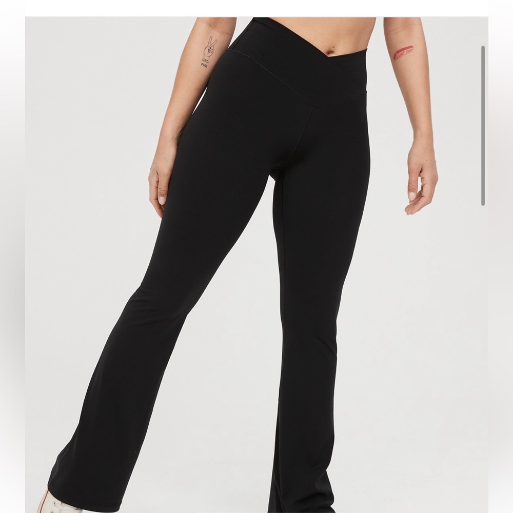 Aerie Crossover Real Me Flare Leggings